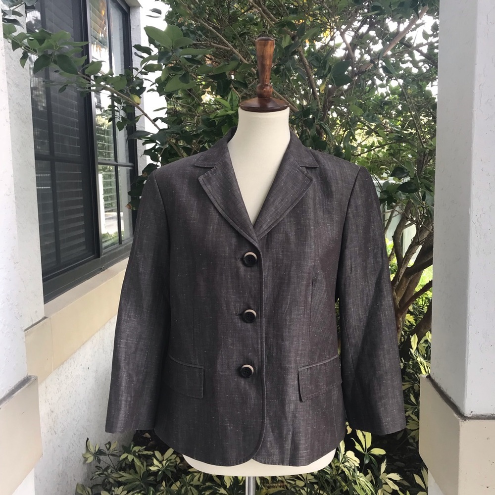 Lafayette 148 Wool Linen Blend Career Blazer